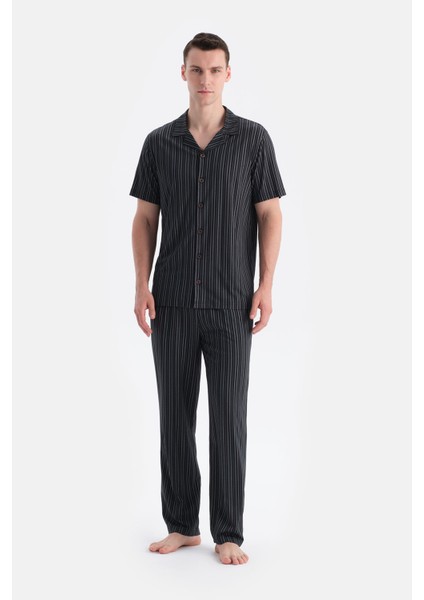 Kısa Kollu Çizgili Gömlek Pantolon Takım fırsatları