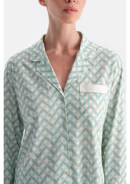 Geometrik Desenli Gömlek Pantolon Takım fırsatları