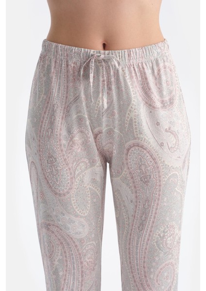 Şal Desenli Gömlek Pantolon Takım