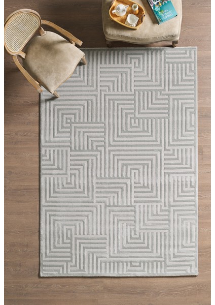 Modern Oturma Odası Halısı Salon Halısı Yolluk Gri Halı Hav Toz Vermez Kolay Temizlenebilir Halı