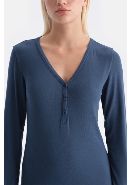 Uzun Kollu V Yaka Kaşkorse Tişört Pantolon Takım indirimleri