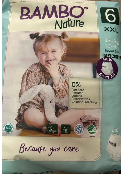 No6 Ekolojik Kulot Bez 15kg+|18 Adet