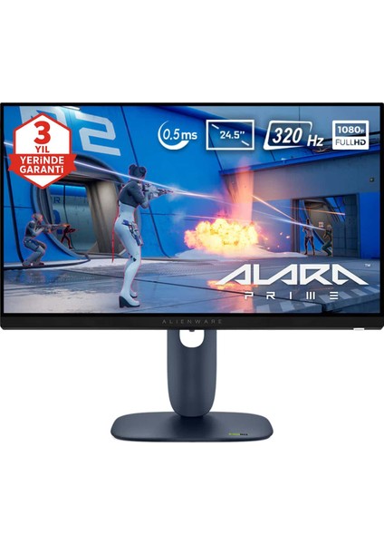 Alienware AW2525HM 24.5 Inç 320Hz 0.5ms Full Hd Adaptive Sync Fast IPS Pivot Gaming Monitör – 3 Yıl Yerinde Servis Garantisi