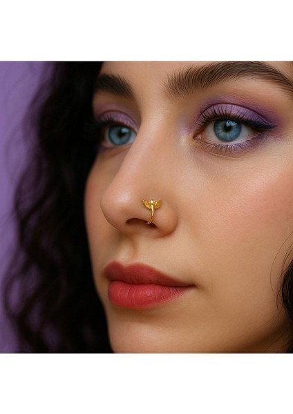 Deliksiz Gümüş Sıkıştırmalı Melek Figürlü Hızma 925 Ayar