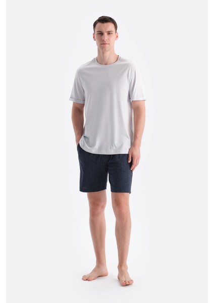 Kısa Kollu Altı Desenli Tişört Şort Takım