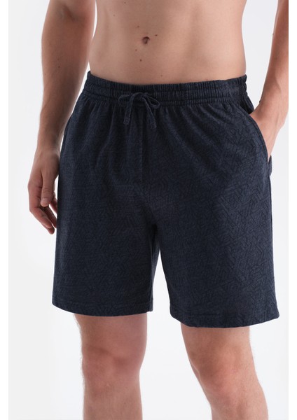 Kısa Kollu Altı Desenli Tişört Şort Takım