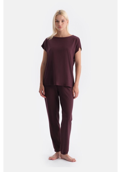 Kayık Yaka Kısa Kollu Tişört Pantolon Takım fırsatları