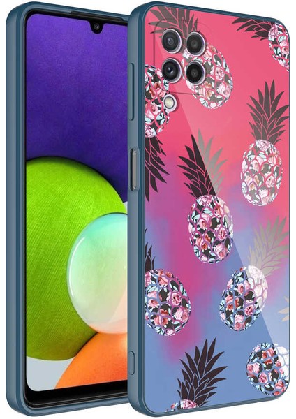 Galaxy M22 Kılıf Kamera Korumalı Desenli Sert Silikon Zıvo Epoksi Kapak-No3