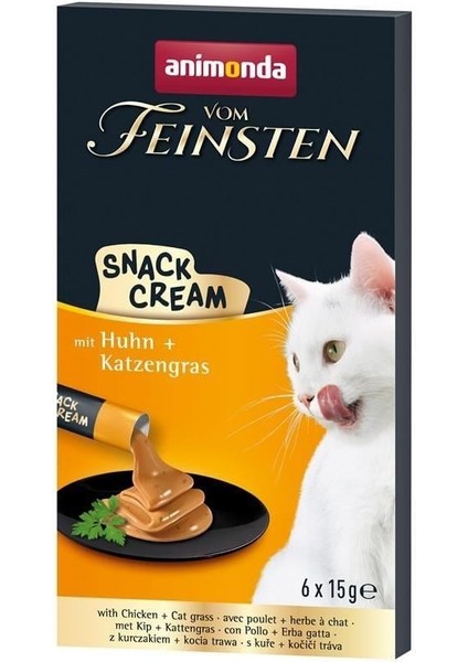 Snack Carny Tavuklu & Kedi Otlu Kedi Kreması 6X15 gr