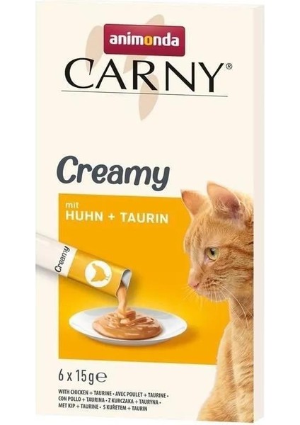 Snack Carny Tavuk & Taurin Kedi Kreması 6X15 gr