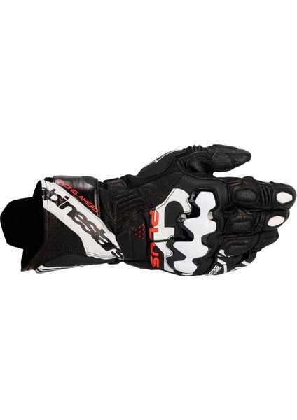 Gp Plus R V3 Korumalı Deri Motosiklet Eldiveni Siyah Beyaz