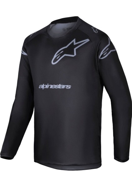 Racer Graphite Off-Road Genç Motosiklet Jerseyi Siyah Gri