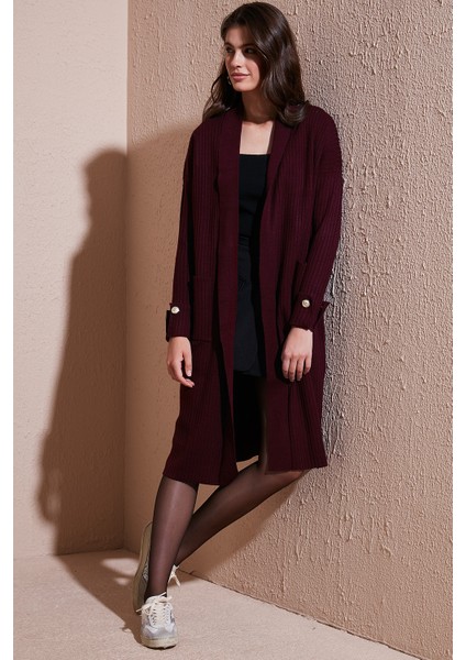 % 100 Akrilik Triko Örme Uzun Hırka Bayan Hırka 4615212