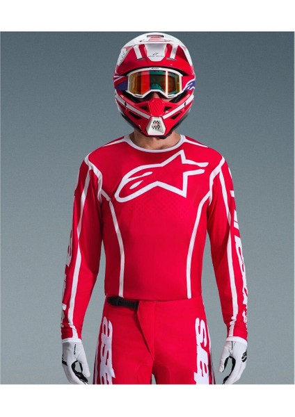 Fluid Apex Off-Road Motosiklet Jerseyi Kırmızı Beyaz fırsatları