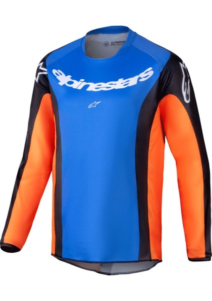 Racer Melt Off-Road Genç Motosiklet Jerseyi Oranj Mavi Beyaz