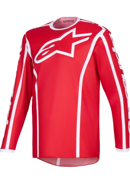 Fluid Apex Off-Road Genç Motosiklet Jerseyi Kırmızı Beyaz