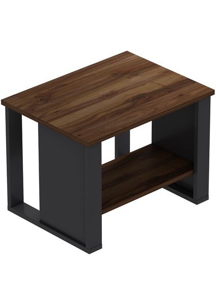 Boss Ofis Sehpası Antrasit Kemençe, Orta Sehpa, Dekoratif Sunum Sehpası