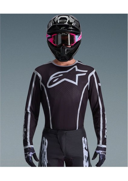 Fluid Apex Off-Road Motosiklet Jerseyi Siyah Gri fırsatları