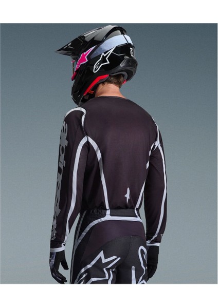 Fluid Apex Off-Road Motosiklet Jerseyi Siyah Gri indirimleri