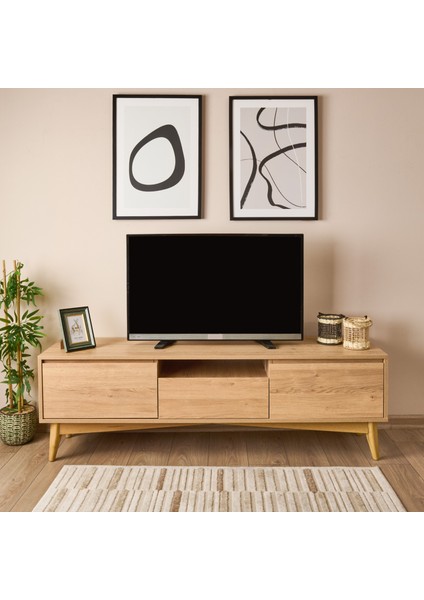 Newham Tv Ünitesi - Karina Meşe / Natürel - 53X43X170 cm