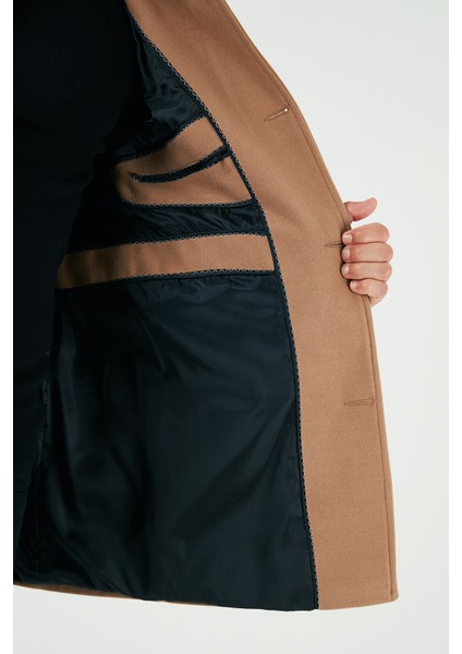 Slim Fit Düğmeli Dik Yaka Kaşe Kaban Erkek Kaban 5840099 indirimleri