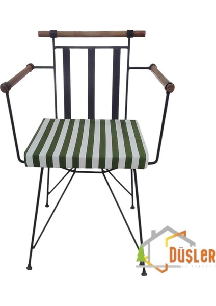 40X40 Yeşil Beyaz Çizgili Su ve Leke Itici Fermuarlı Bağcıklı Sandalye Minderi 5 cm modelleri