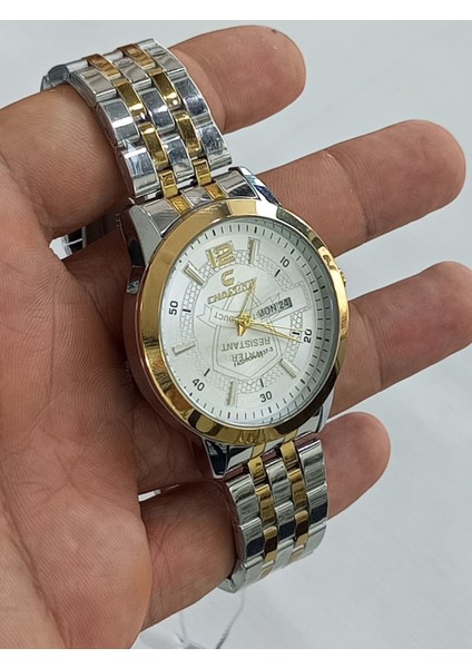 Çelik Kordonlu, Takvim Göstergeli, Su Geçirmez, 2 Yıl Garantili Altın Sarısı Kaplama Erkek Kol Saati fırsatları