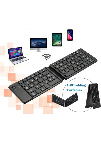 Siyah Kablosuz Katlanabilir Şarjlı Taşınabilir Mini Bluetooth Klavye fiyatları