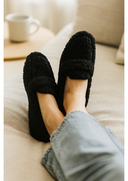 Ultra Yumuşak Peluş Kadın Ev Babeti Ses Yapmaz Hafif Taban Panduf