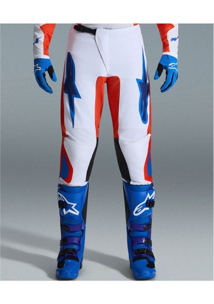 Fluid Grid Off-Road Motosiklet Pantolonu Oranj Mavi Beyaz modelleri