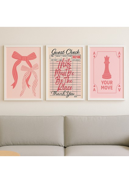 Pink Reverie – 3’lü Çerçeveli Tablo Seti fiyatları