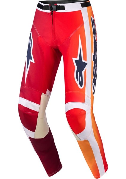 Racer Portl Off-Road Motosiklet Pantolonu Kırmızı Beyaz Siyah