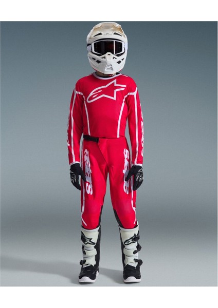 Youth Fluid Apex Genç Kros Motosiklet Pantolonu Kırmızı Beyaz modelleri