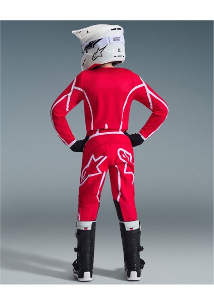 Youth Fluid Apex Genç Kros Motosiklet Pantolonu Kırmızı Beyaz fırsatları