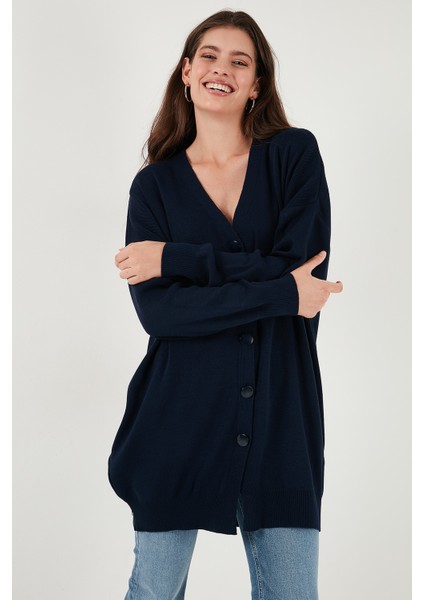 V Yaka Düğmeli Triko Hırka Bayan Hırka 4616031 fırsatları