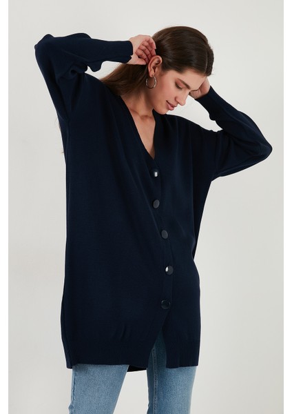 V Yaka Düğmeli Triko Hırka Bayan Hırka 4616031 indirimleri