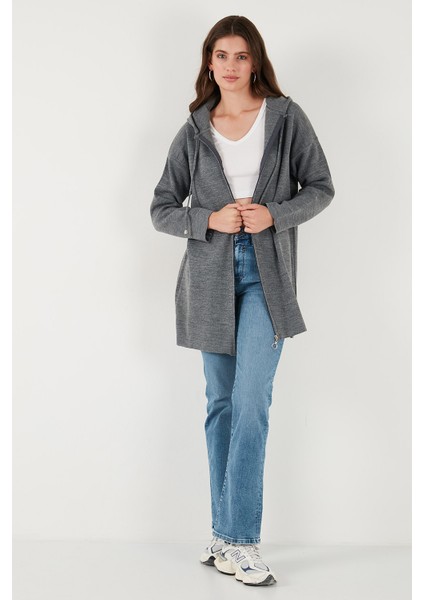 Modest Regular Fit Kapüşonlu Tesettür Triko Hırka Bayan Hırka 4616176 modelleri