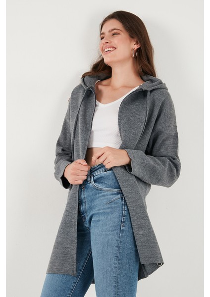 Modest Regular Fit Kapüşonlu Tesettür Triko Hırka Bayan Hırka 4616176 indirimleri