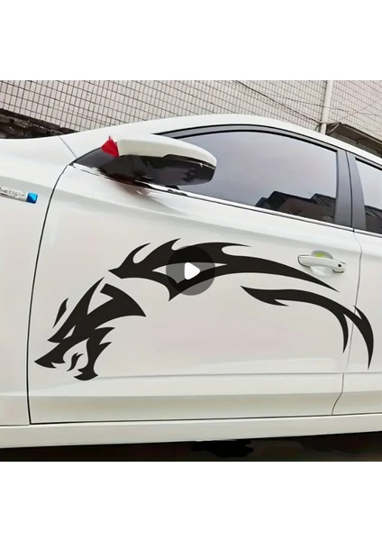 Tribal Kurt Desenli Araç Stickerı – Büyük Boy Kapı & Yan Gövde Çıkartması