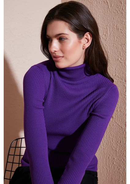 Fitilli Regular Fit Balıkçı Yaka Soft Akrilik Kazak Bayan Kazak 4614102