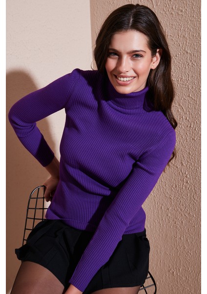 Fitilli Regular Fit Balıkçı Yaka Soft Akrilik Kazak Bayan Kazak 4614102 fiyatları