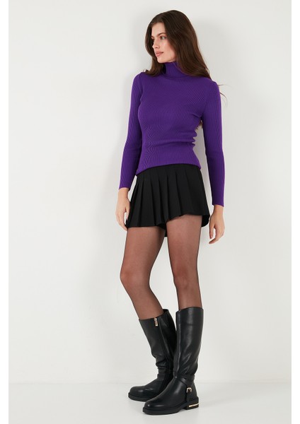 Fitilli Regular Fit Balıkçı Yaka Soft Akrilik Kazak Bayan Kazak 4614102 modelleri