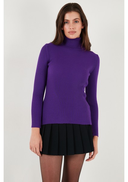 Fitilli Regular Fit Balıkçı Yaka Soft Akrilik Kazak Bayan Kazak 4614102