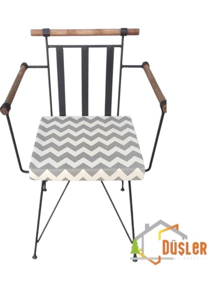 40X40 Krem Gri Zikzak Desenli Su ve Leke Itici Fermuarlı Bağcıklı Sandalye Minderi 5 cm fırsatları