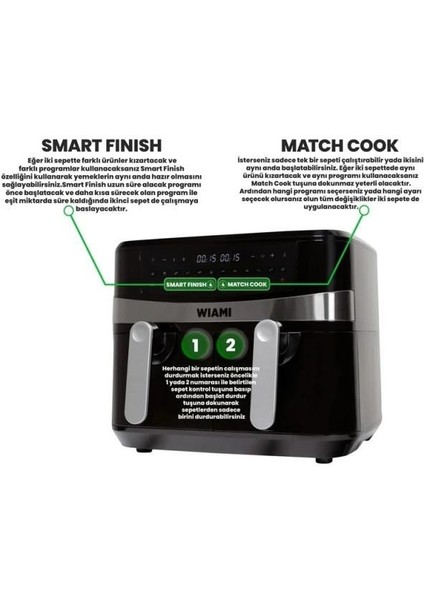 Airfryer 9l Dual Basket Yağsız Fritöz modelleri