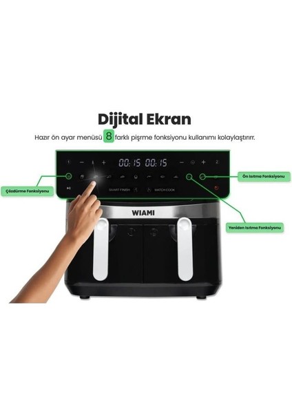 Airfryer 9l Dual Basket Yağsız Fritöz fırsatları