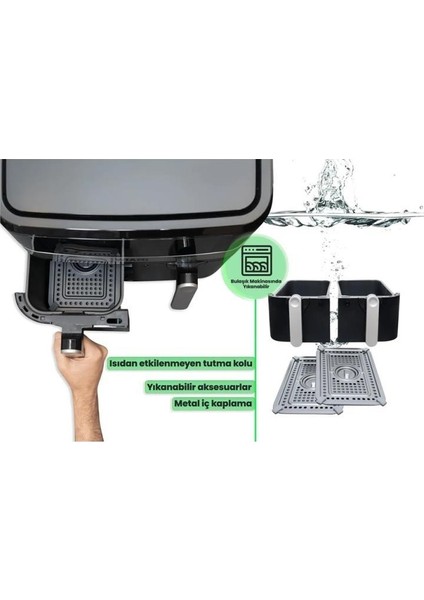 Airfryer 9l Dual Basket Yağsız Fritöz indirimleri