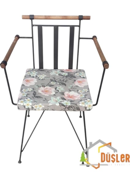 40X40 Çiçek Desenli Antrasit Gri Saten Fermuarlı Bağcıklı Sandalye Minderi 5 cm fırsatları