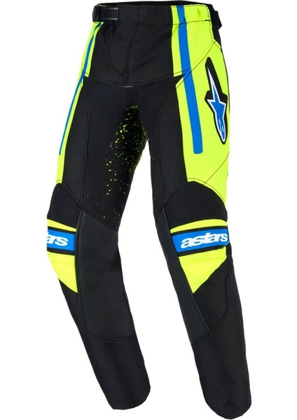 Kids Racer Nomur Çocuk Kros Motosiklet Pantolonu Siyah Mavi Sarı