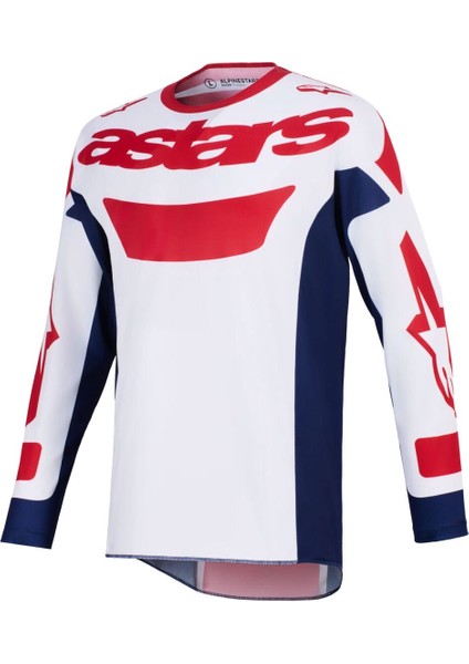 Racer Riway Off-Road Motosiklet Jerseyi Beyaz Kırmızı Siyah